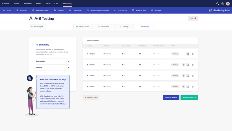 A/B testing tool